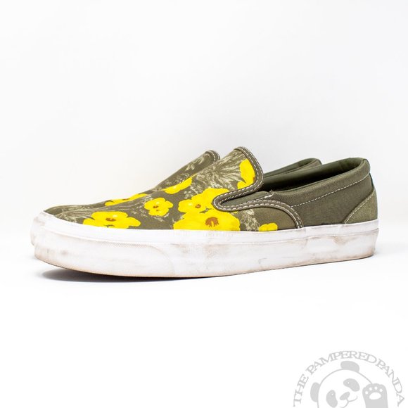 Converse One Star Slip On Sneakers Green Paradise Floral Field Surplus Mens 10.5 - Picture 3 of 6